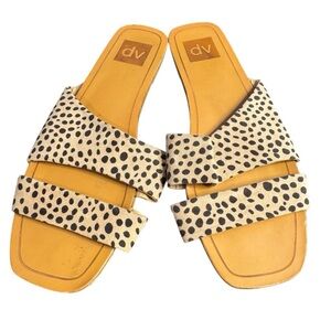 Dolce Vita DV Leopard Print Bryn Asymmetrical Slide Sandals 8.5